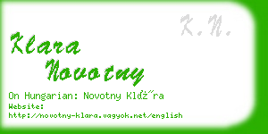 klara novotny business card